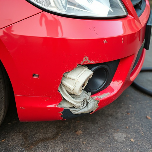 damaged car bumper