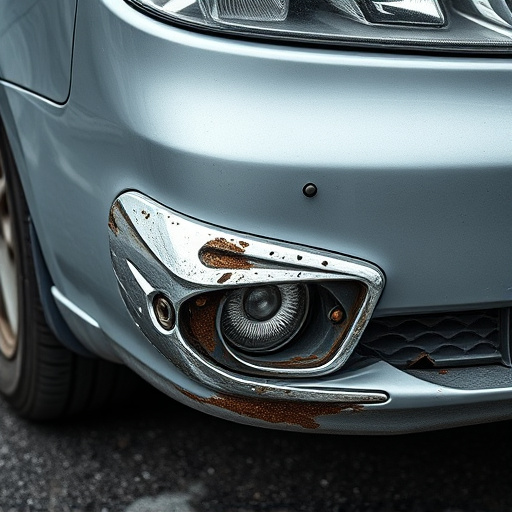 damaged car bumper