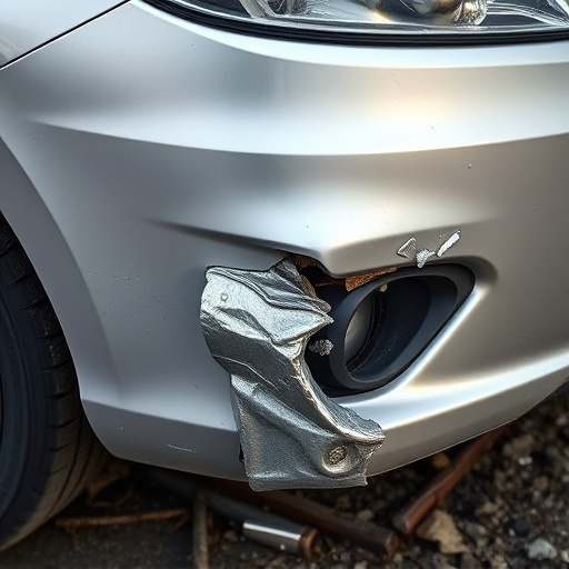 damaged car bumper