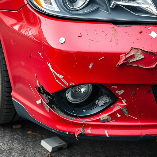 damaged car bumper