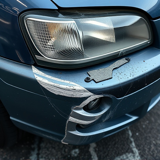 damaged car bumper
