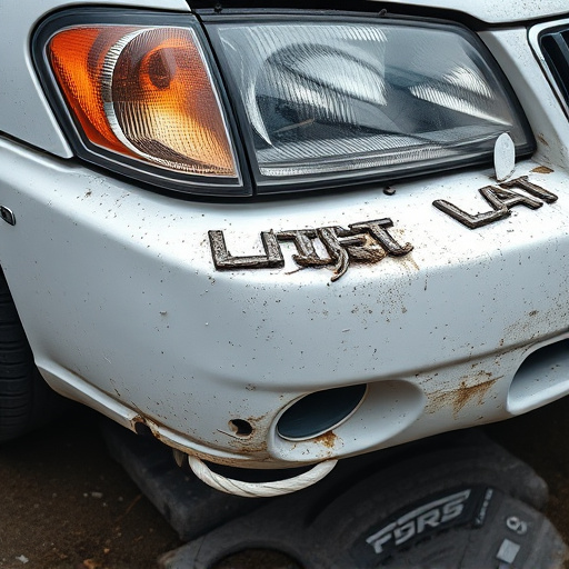 damaged car bumper