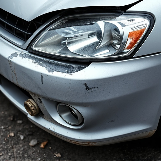 damaged car bumper