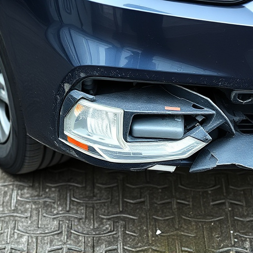 damaged car bumper