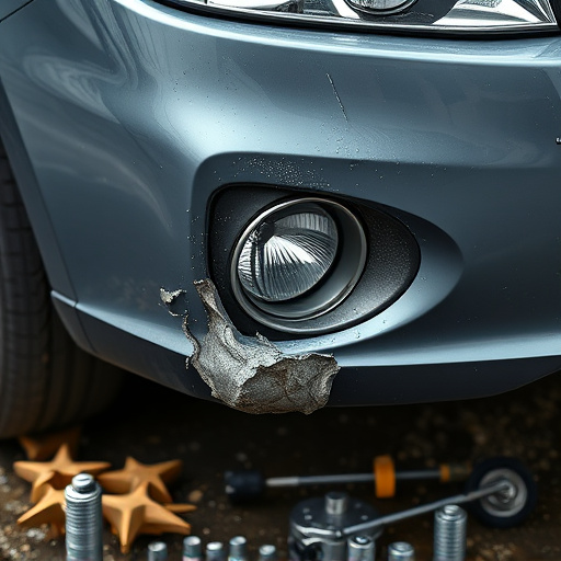 damaged car bumper