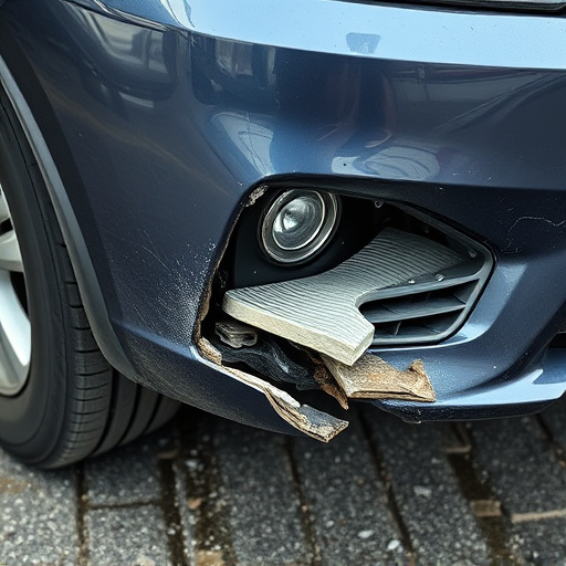 damaged car bumper
