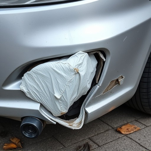 damaged car bumper