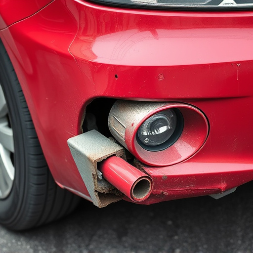 damaged car bumper