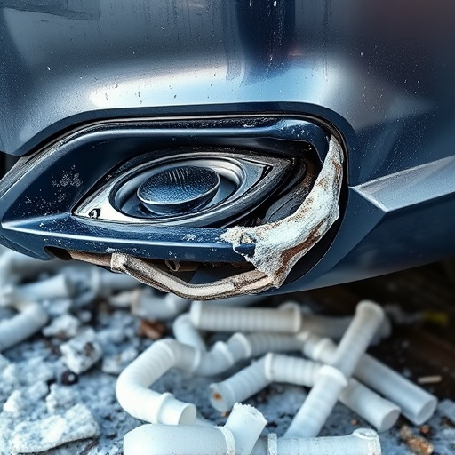 damaged car bumper