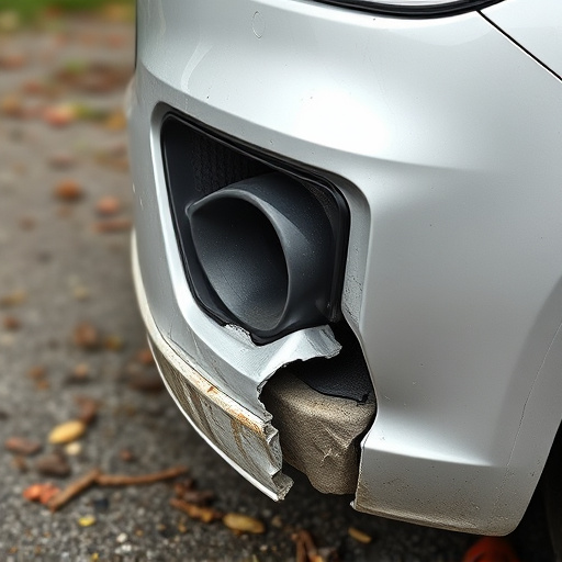 damaged car bumper