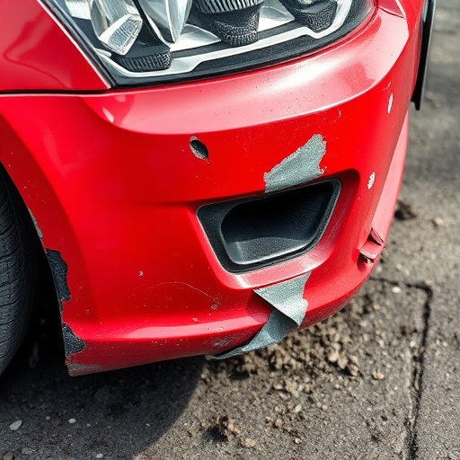 damaged car bumper