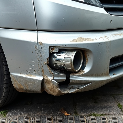 damaged car bumper