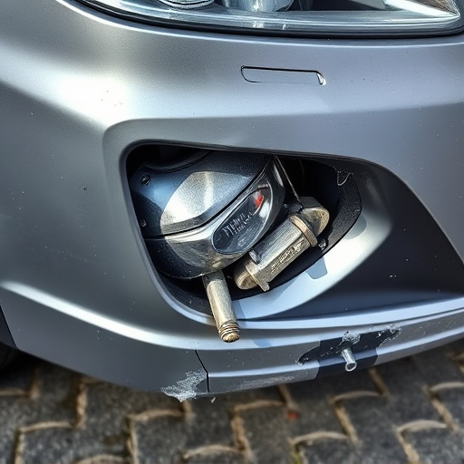 damaged car bumper
