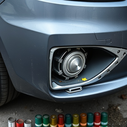 damaged car bumper
