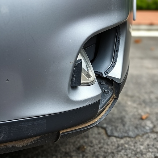 damaged car bumper