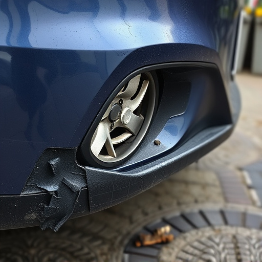 damaged car bumper