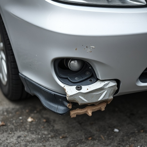 damaged car bumper