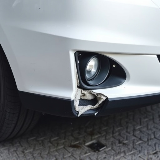 damaged car bumper