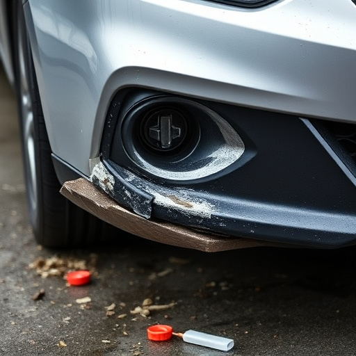 damaged car bumper