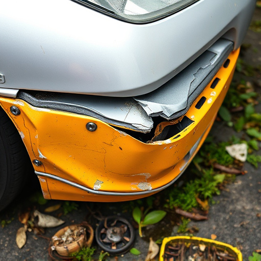 damaged car bumper
