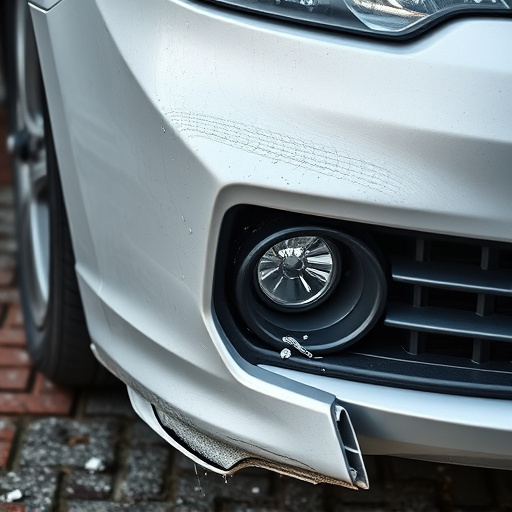 damaged car bumper