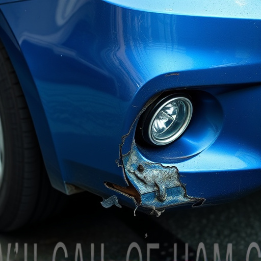 damaged car bumper