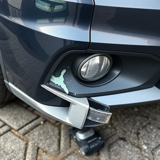 damaged car bumper