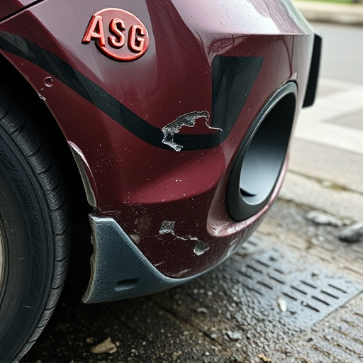 damaged car bumper