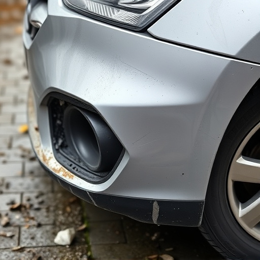 damaged car bumper
