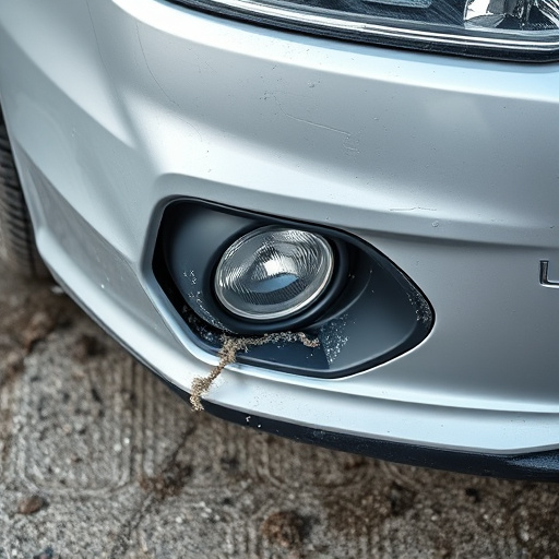 damaged car bumper