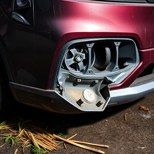damaged car bumper