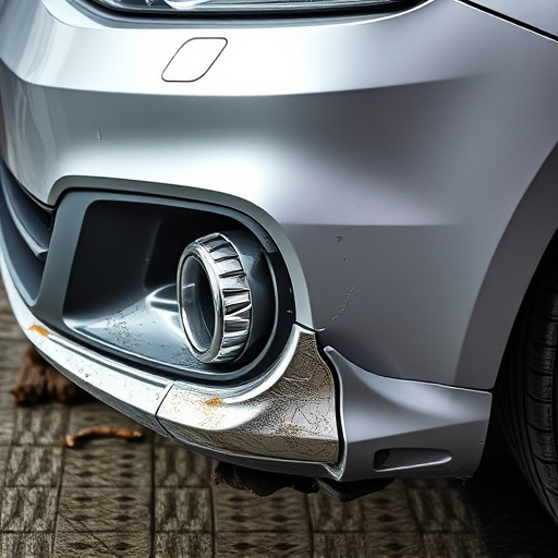 damaged car bumper