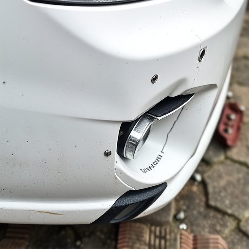 damaged car bumper