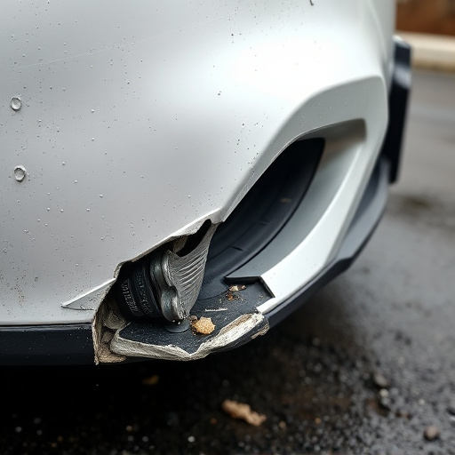 damaged car bumper