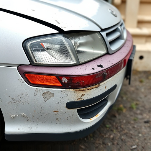 damaged car bumper
