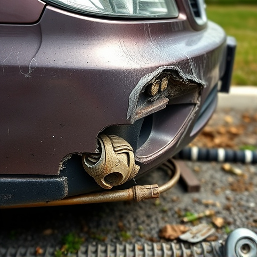 damaged car bumper