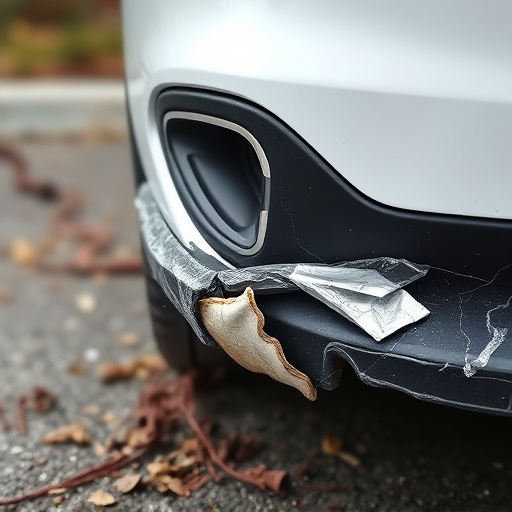 damaged car bumper