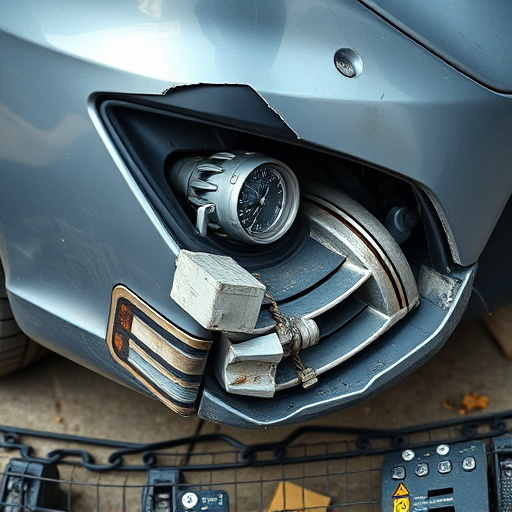 damaged car bumper