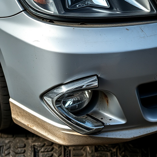 damaged car bumper