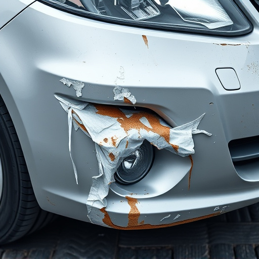 damaged car bumper