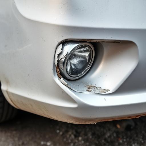 damaged car bumper