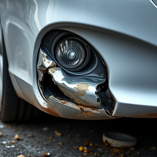 damaged car bumper