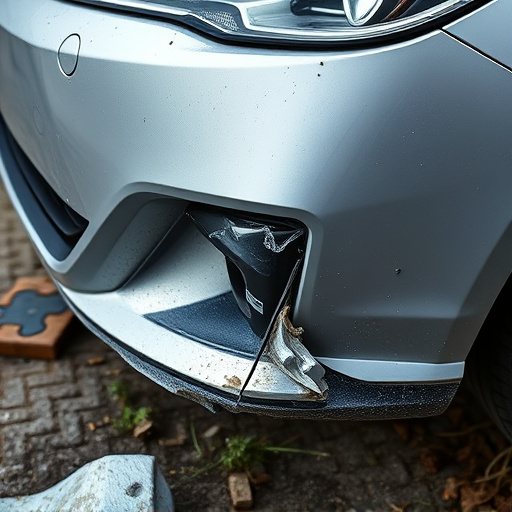 damaged car bumper