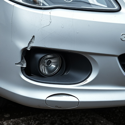 damaged car bumper