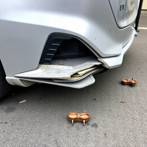 damaged car bumper