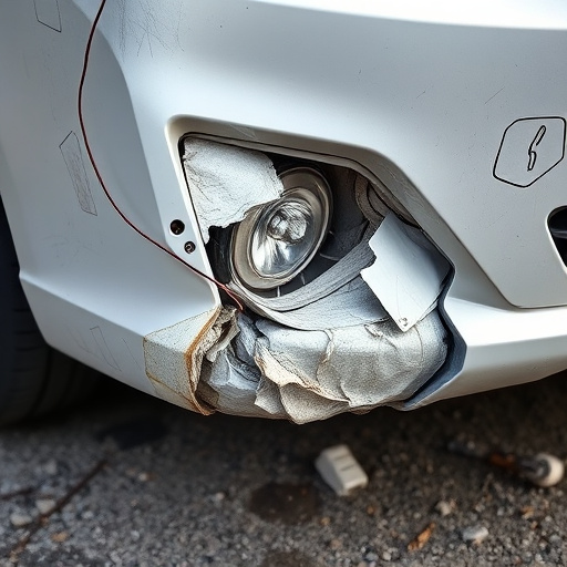 damaged car bumper