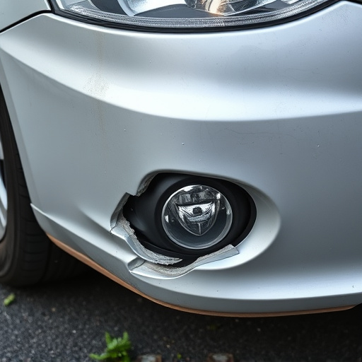 damaged car bumper