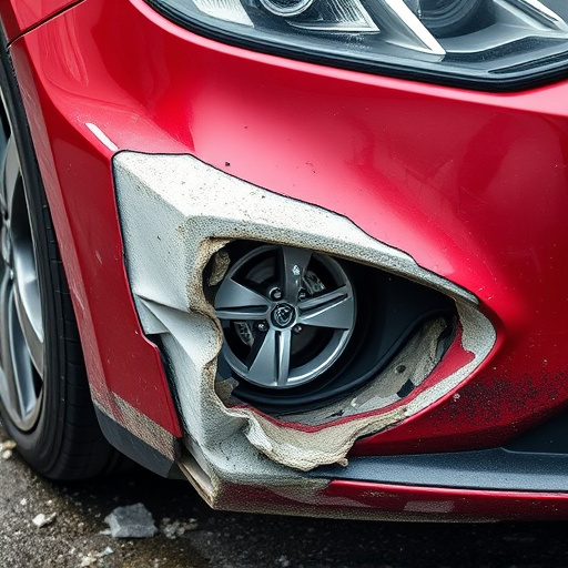 damaged car bumper