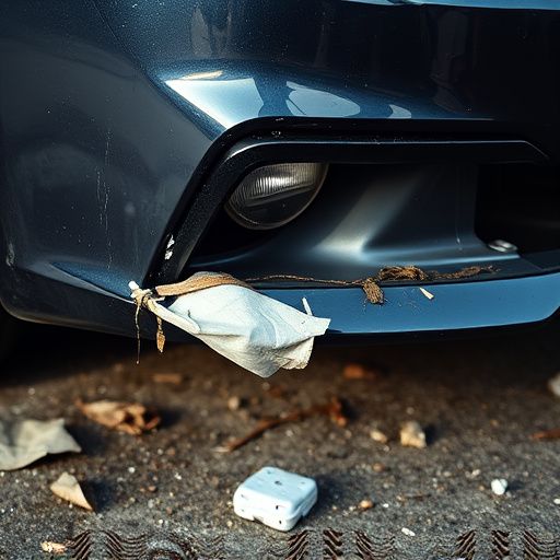 damaged car bumper