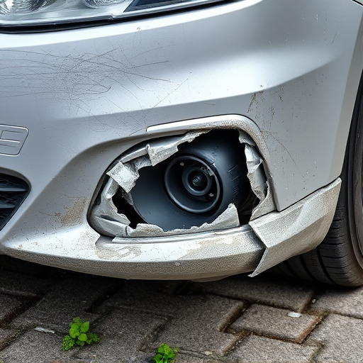 damaged car bumper